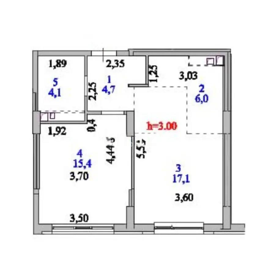 Продажа 2-комнатной квартиры, 47.3 м², ул. Казыбек би, дом  41/1 - Продажа квартир в новостройках Астаны фото 1 из 1