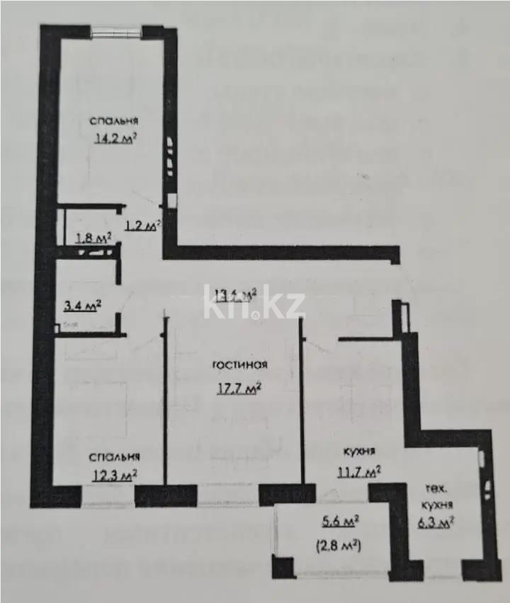 Продажа 3-комнатной квартиры, 88 м² - Продажа квартир в Майкудуке Караганды - страница 3 фото 5 из 5