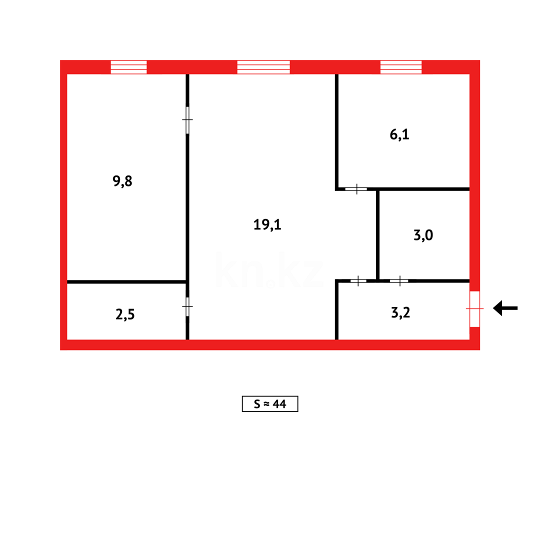 Продажа 2-комнатной квартиры, 42 м² в Темиртау - фото 8