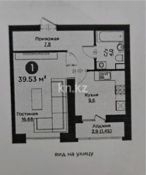 Продажа 1-комнатной квартиры, 38.5 м², ул. Айнакол, дом  64 в Астане