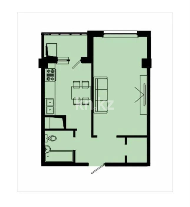 Продажа 1-комнатной квартиры, 39 м², ул. Есенова, дом  163/3 стр - Продажа  однокомнатных квартир в новостройках Алматы фото 1 из 1