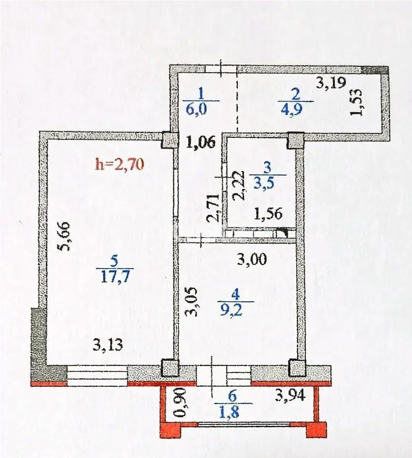 Продажа 2-комнатной квартиры, 43.1 м², ул. Байсеитовой, дом  10 - Продажа  двухкомнатных квартир в Астане с фото фото 5 из 5