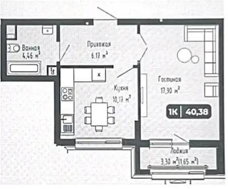 Продажа 1-комнатной квартиры, 40.39 м², ул. А-102, дом  11/2 в Астане