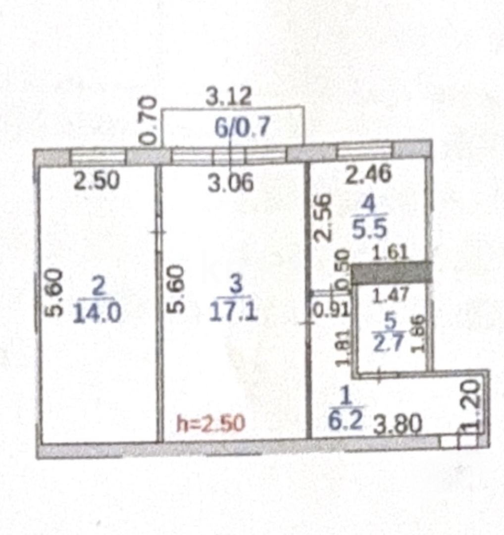 Продажа 2-комнатной квартиры, 46 м², ул. Алиханова, дом  32 в Караганде - фото 2