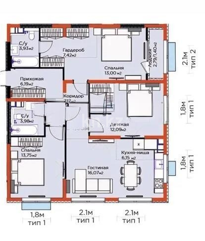 Продажа 4-комнатной квартиры, 95.5 м² в Алматы