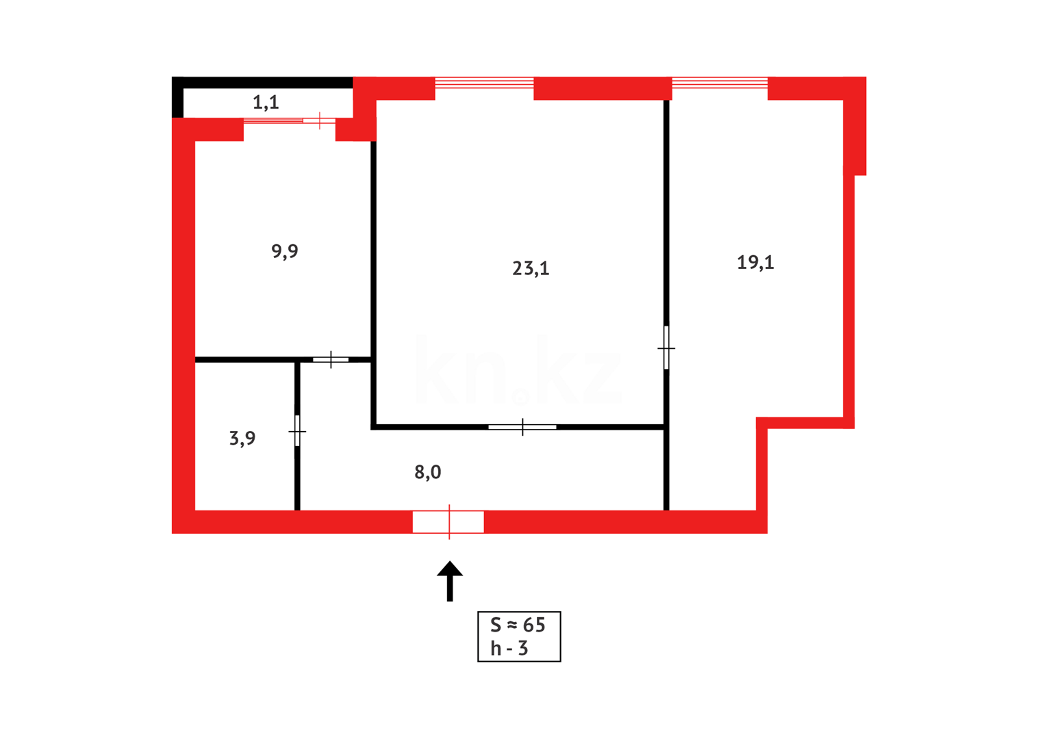 Продажа 2-комнатной квартиры, 65 м², ул. Ашимова, дом  21 блок А - Продажа квартир в Караганде фото 23 из 23