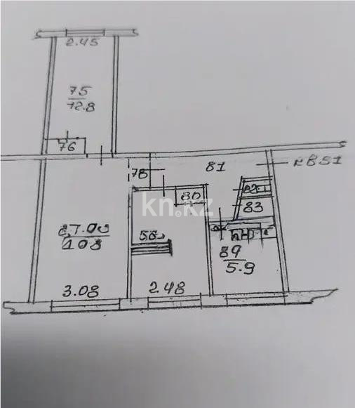 Продажа 3-комнатной квартиры, 58 м², мкр-н Орбита-1, дом  17 - Продажа  трехкомнатных квартир в Алматы с фото фото 1 из 1
