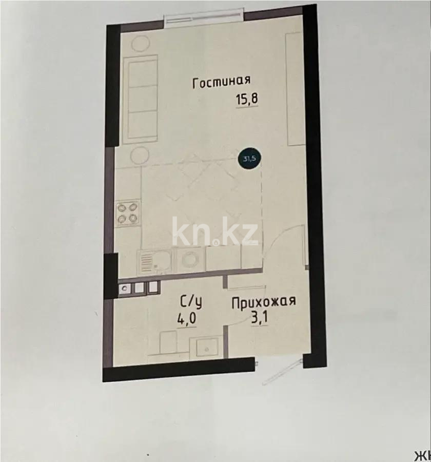 Продажа 1-комнатной квартиры, 31.5 м² в Алматы