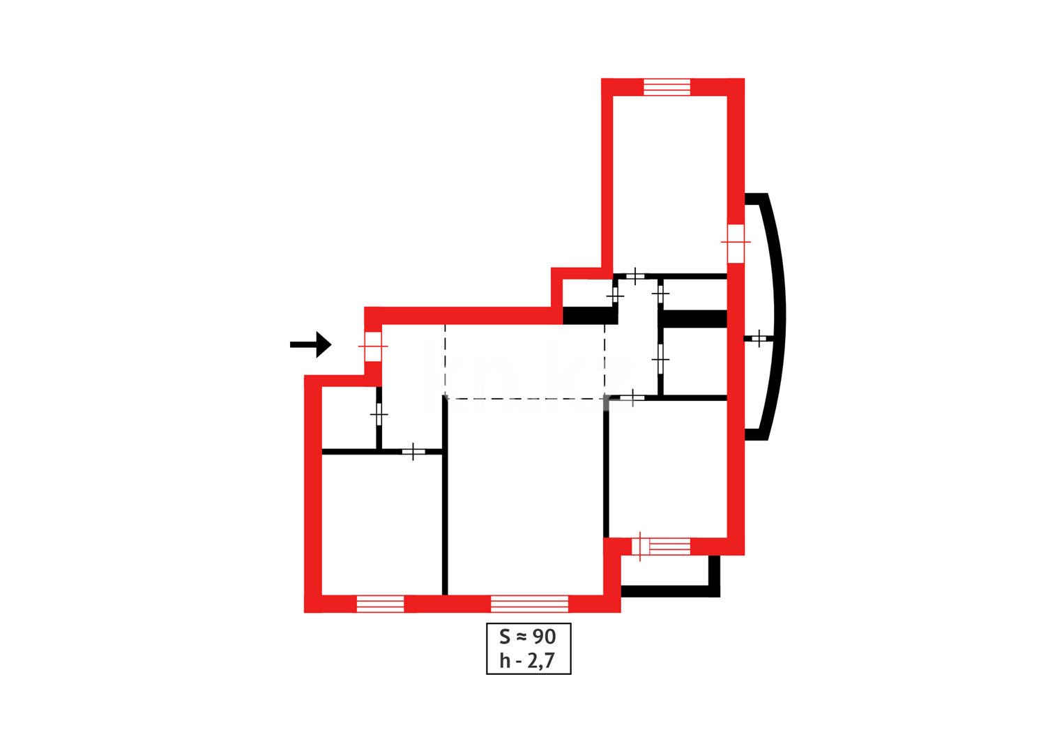 Продажа 3-комнатной квартиры, 90 м² - Продажа трехкомнатных квартир в р-не Алматы Астаны - страница 5 фото 22 из 22