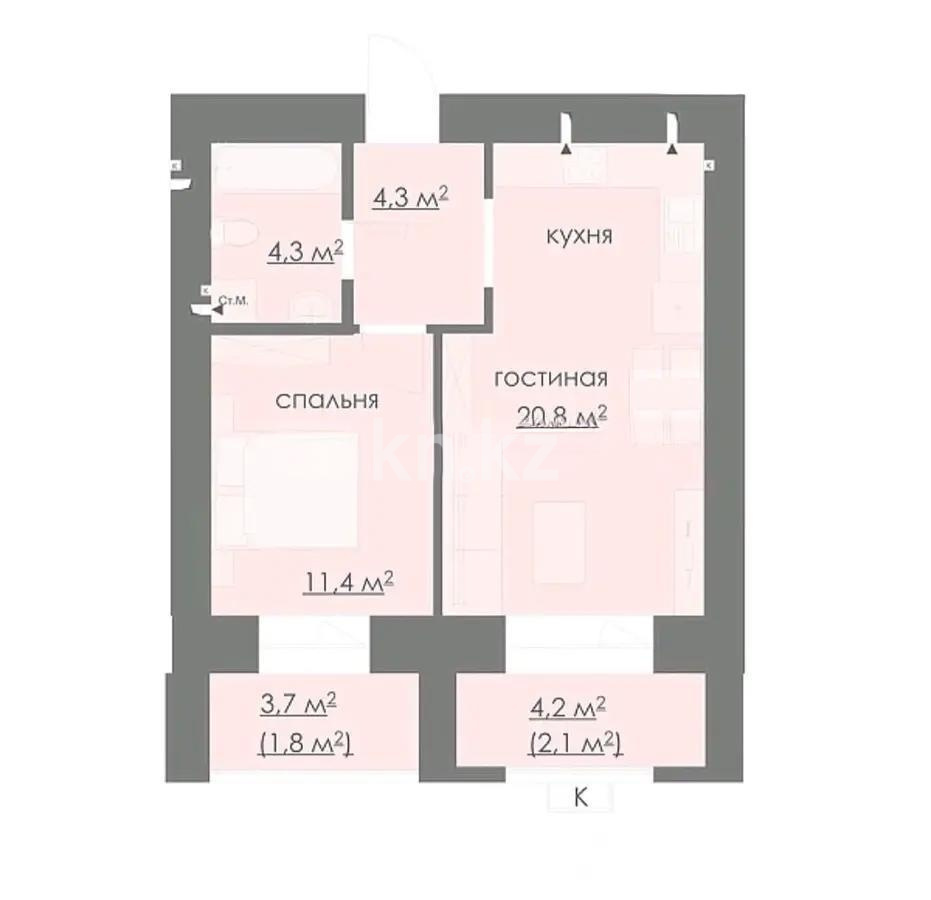 Продажа 2-комнатной квартиры, 47 м², ул. Карбышева, дом  4/3 - Продажа квартир в Караганде без посредников фото 1 из 1