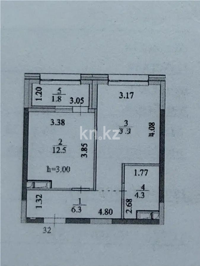 Продажа 1-комнатной квартиры, 39.7 м² в Астане