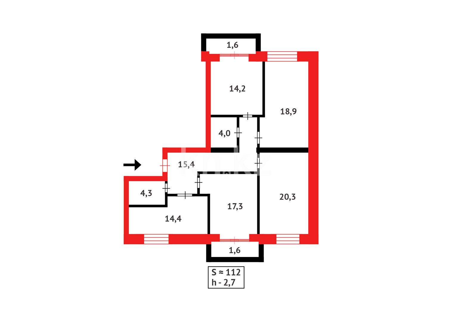 Продажа 4-комнатной квартиры, 111 м² - Продажа квартир в Балхаше фото 42 из 42