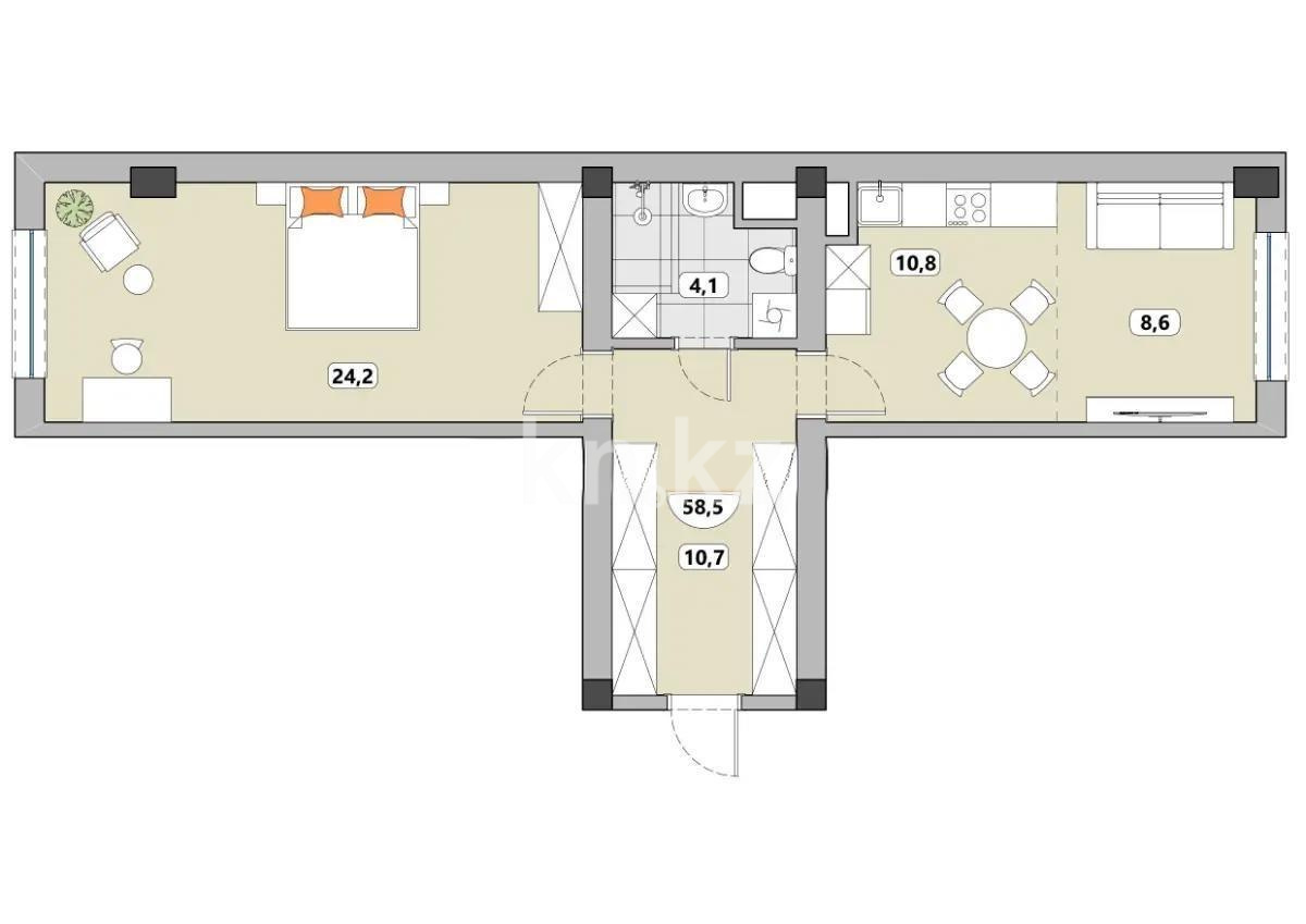 Продажа 2-комнатной квартиры, 61 м² - Продажа недвижимости в Алматы - страница 24 фото 2 из 2