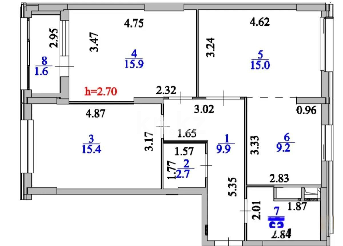 Продажа 3-комнатной квартиры, 75 м², пр. Туран, дом  57/4 в Астане - фото 8