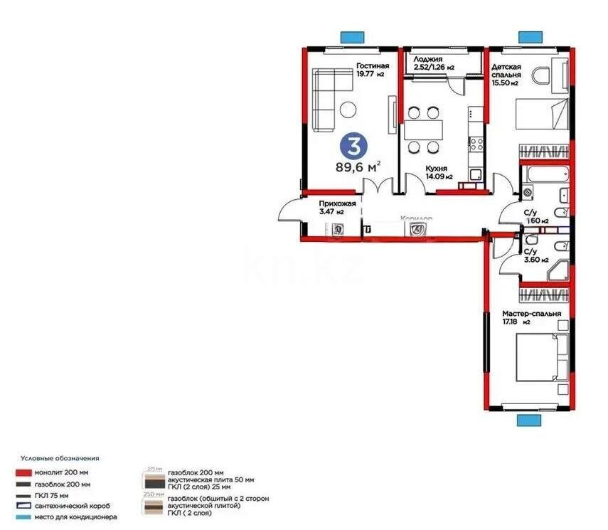 Продажа 3-комнатной квартиры, 89 м² в Алматы