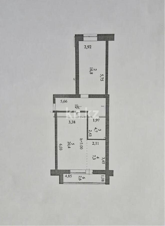 Продажа 2-комнатной квартиры, 62 м² в Астане