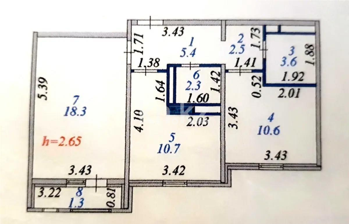 Продажа 2-комнатной квартиры, 55 м², ул. Кобыланды батыра, дом  7а - Продажа  двухкомнатных квартир в Астане без посредников с фото фото 1 из 1