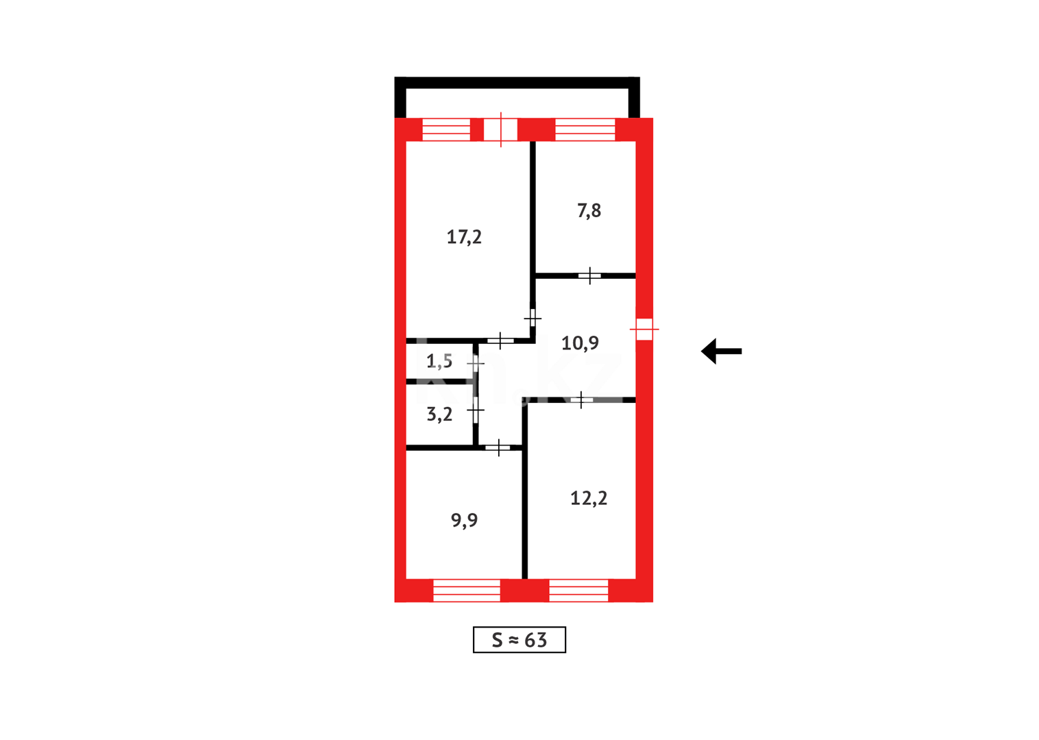 Продажа 3-комнатной квартиры, 62 м² - Недвижимость в Караганде - страница 13 фото 13 из 13