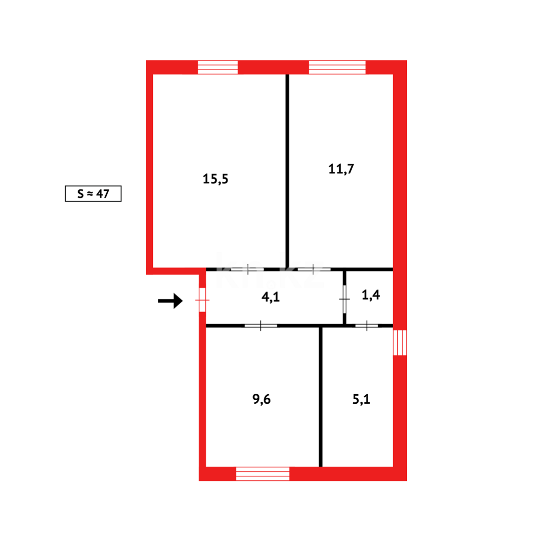 Продажа 2-комнатной квартиры, 48 м² в Караганде - фото 13