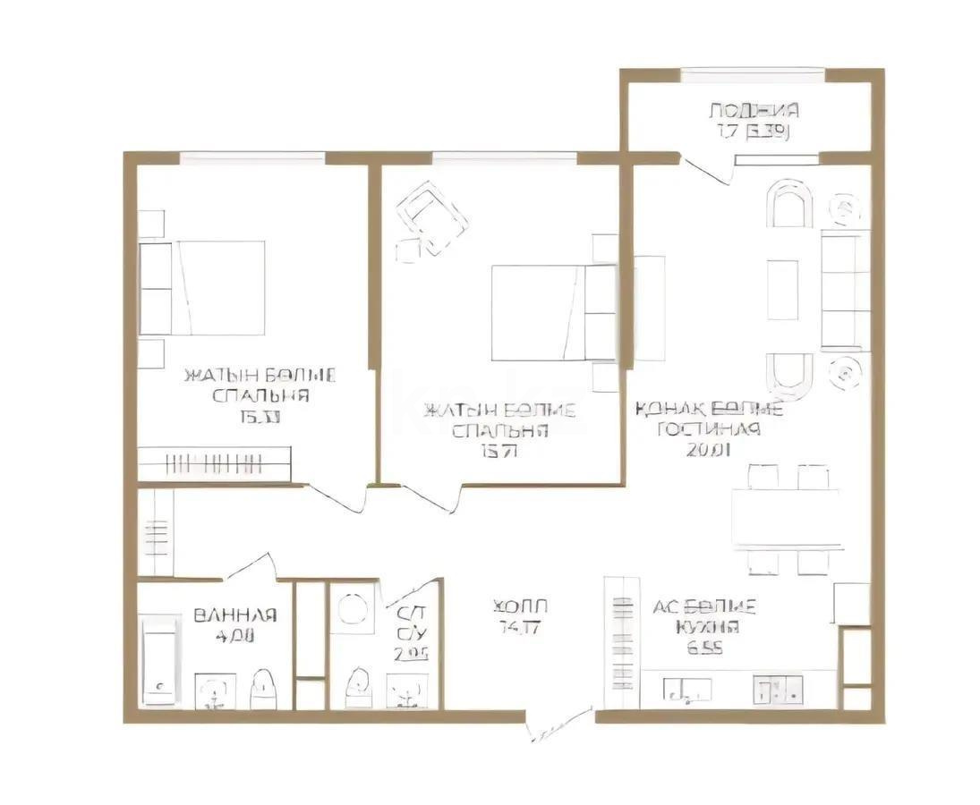 Продажа 3-комнатной квартиры, 80 м², ул. Сатпаева, дом  90а/1 - Продажа  трехкомнатных квартир в новостройках Алматы фото 1 из 1