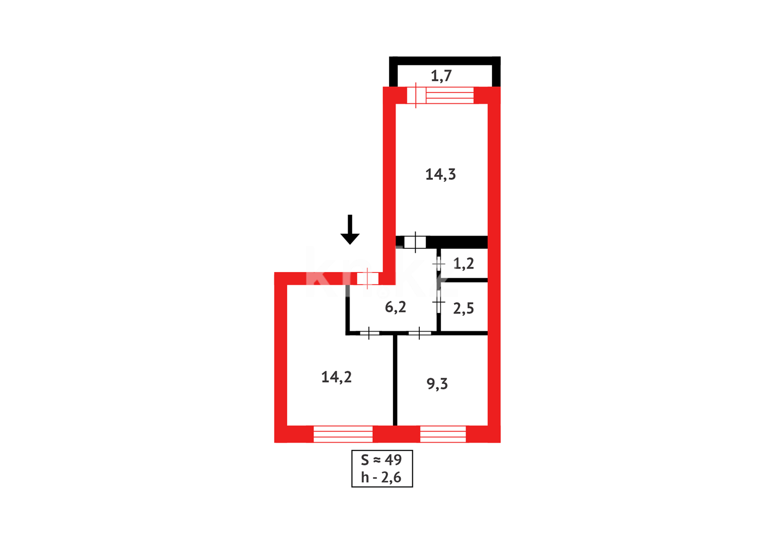 Продажа 2-комнатной квартиры, 49.4 м², ул. Сатпаева в Астане - фото 10