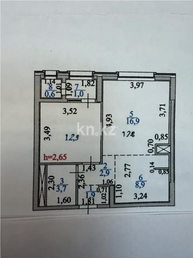 Продажа 2-комнатной квартиры, 48.2 м², ул. Нажимеденова, дом  4/1 в Астане