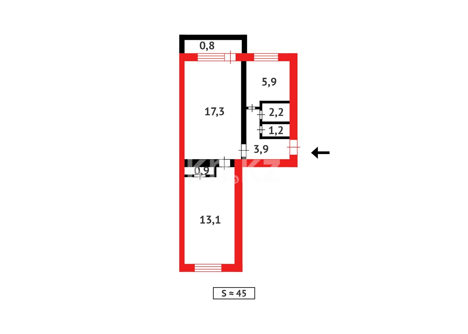 Продажа 2-комнатной квартиры, 42 м² в Абае - фото 7