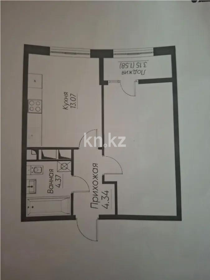 Продажа 1-комнатной квартиры, 40 м², ул. Ашимова, дом  1/5б - Продажа квартир в Алматы без посредников с фото фото 1 из 1