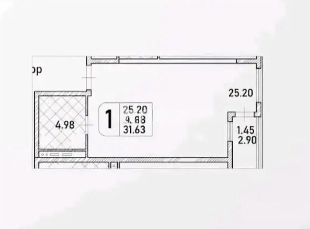 Продажа 1-комнатной квартиры, 31.63 м² в Астане - фото 2