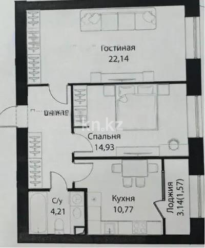 Продажа 2-комнатной квартиры, 62.1 м², ул. Жошы хана, дом  12/3 - Продажа  двухкомнатных квартир в Астане с фото фото 1 из 1