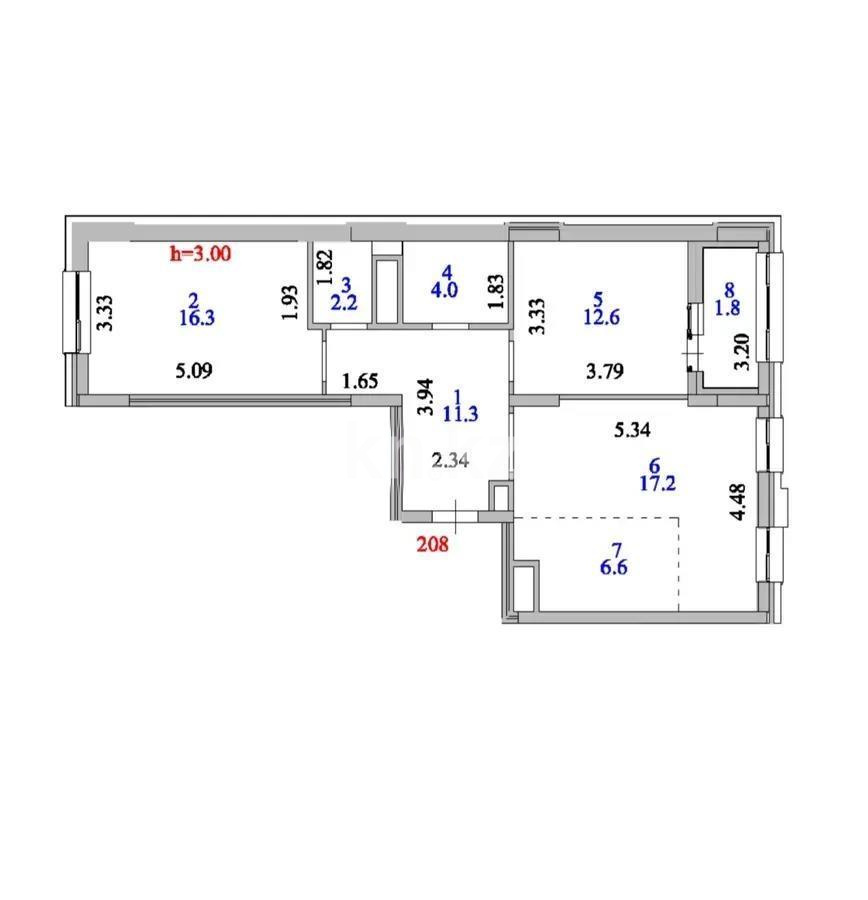 Продажа 3-комнатной квартиры, 72 м², ул. Нажимеденова, дом  54/1 - Продажа  трехкомнатных квартир в новостройках Астаны без посредников фото 1 из 1