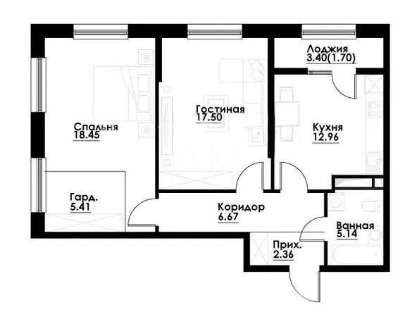 Продажа 2-комнатной квартиры, 70 м² в Алматы