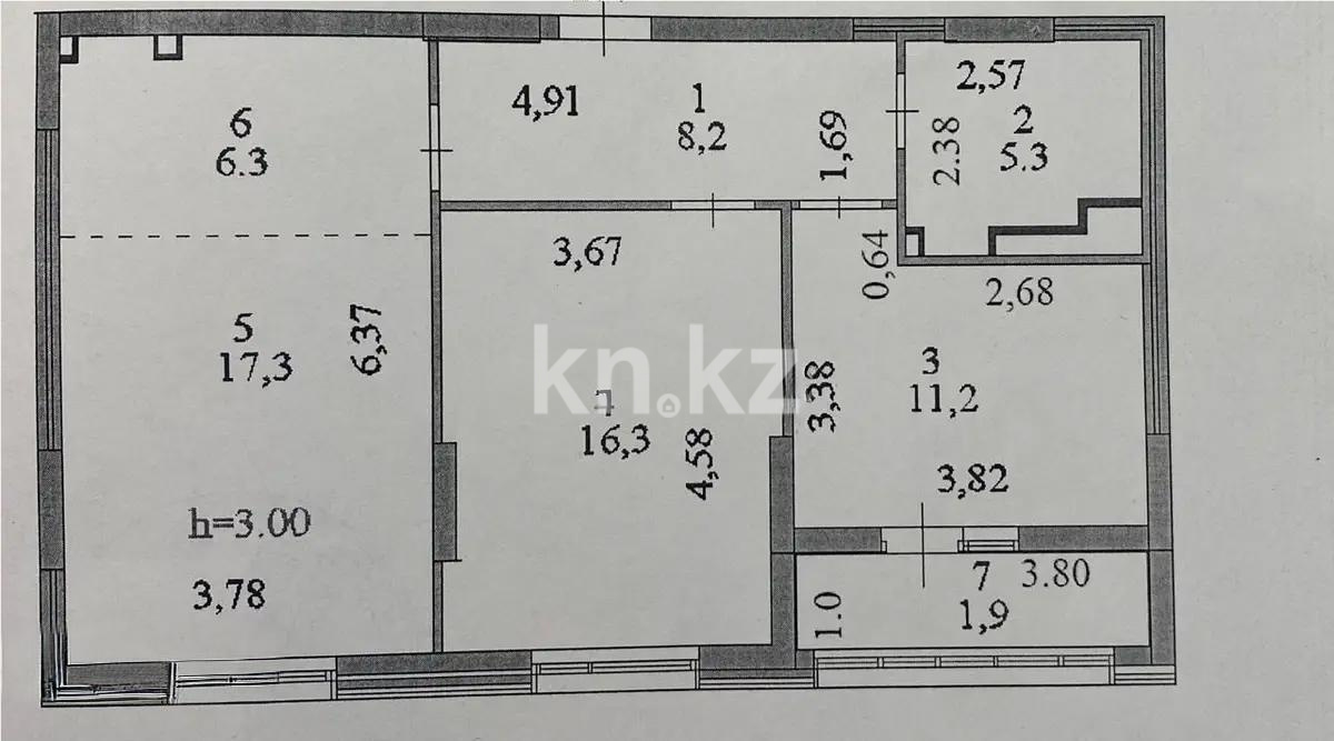 Продажа 3-комнатной квартиры, 66.5 м² - Продажа  трехкомнатных квартир в новостройках Астаны - страница 30 фото 7 из 7