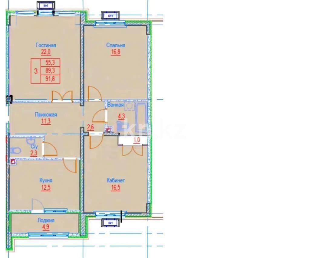 Продажа 3-комнатной квартиры, 91.6 м², ул. Сулейменова, дом  14 в Алматы