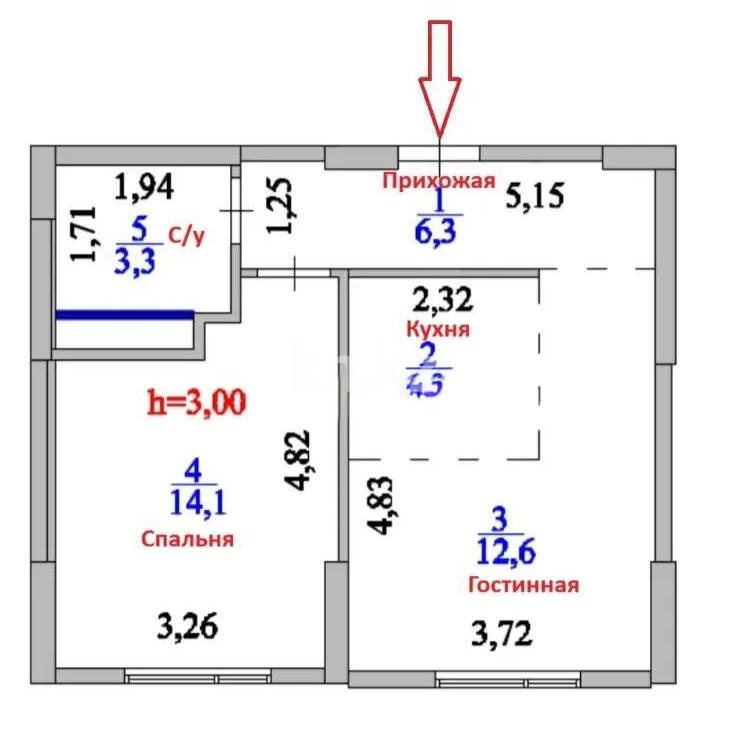 Продажа 2-комнатной квартиры, 42 м², ул. Калдаякова, дом  23/2 - Продажа квартир в Казахстане фото 5 из 5