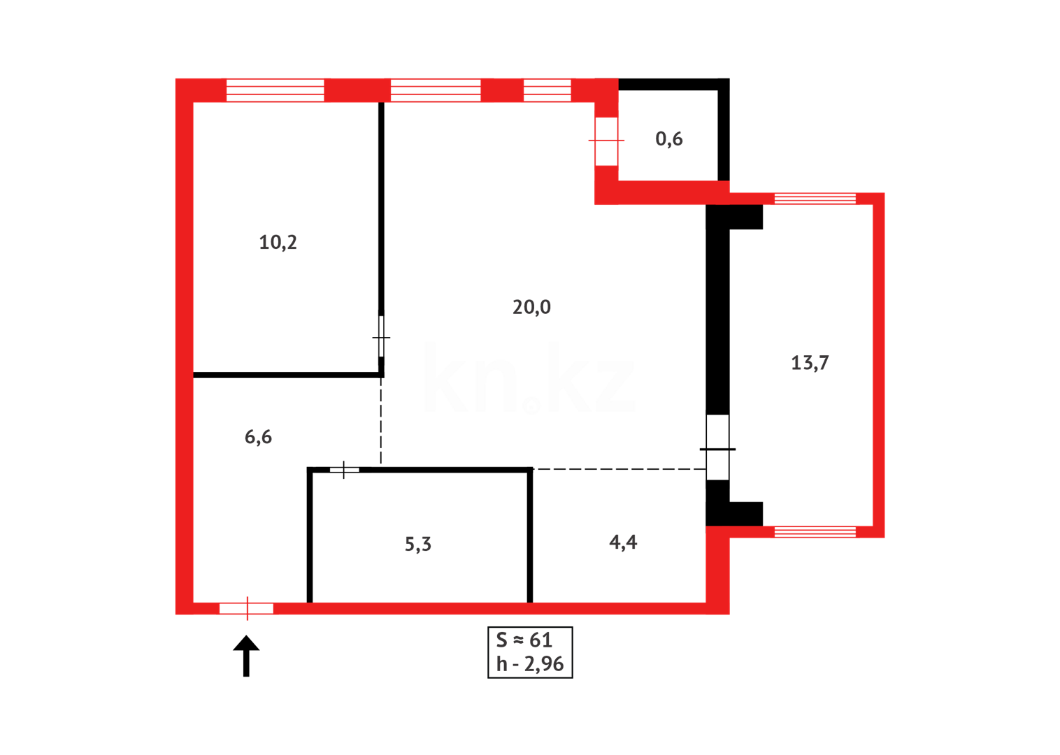 Продажа 3-комнатной квартиры, 59.6 м² - Продажа  трехкомнатных квартир в новостройках Астаны - страница 79 фото 12 из 12