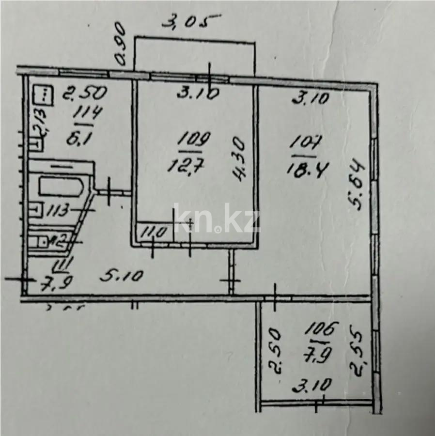 Продажа 3-комнатной квартиры, 56.6 м², пр. Гагарина, дом  280/1 - Продажа квартир в Алматы фото 1 из 1