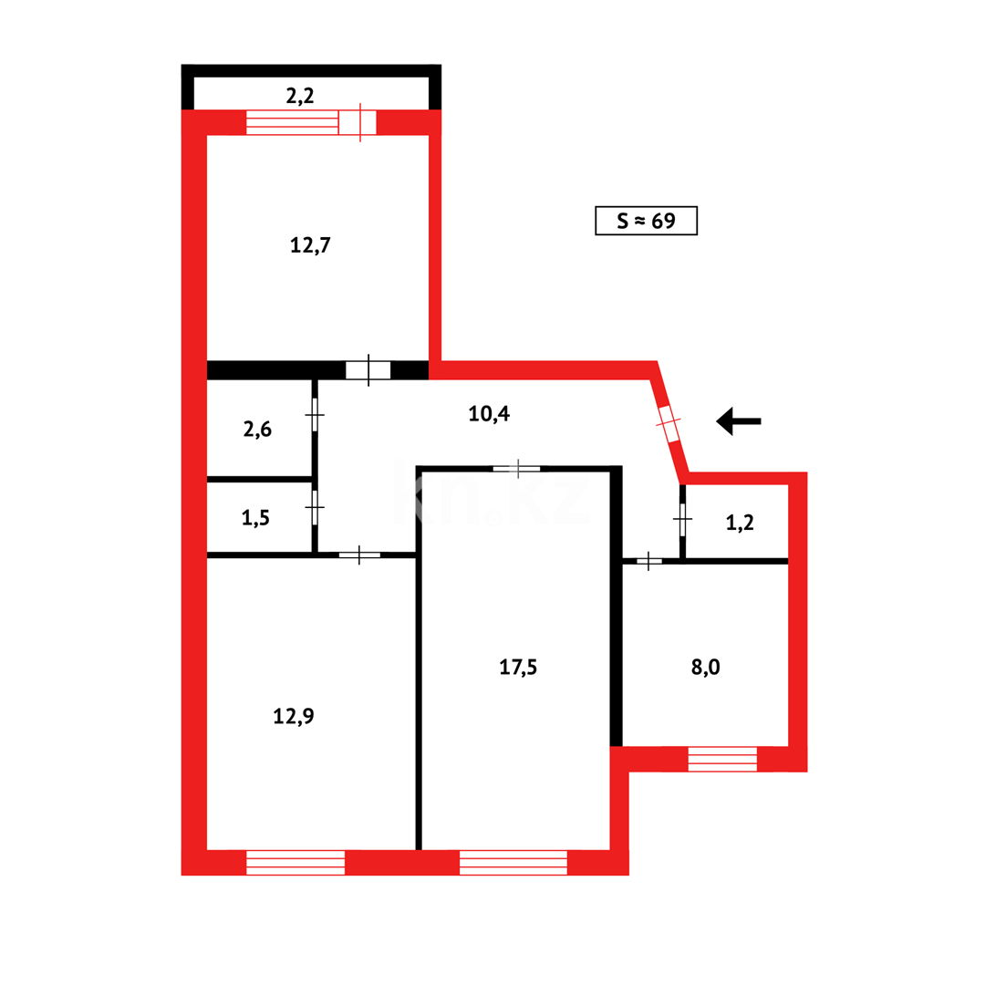 Продажа 3-комнатной квартиры, 67 м² в Темиртау - фото 14
