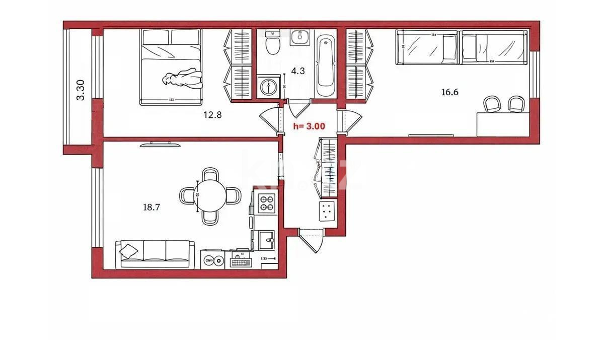 Продажа 3-комнатной квартиры, 60 м² в Астане - фото 6