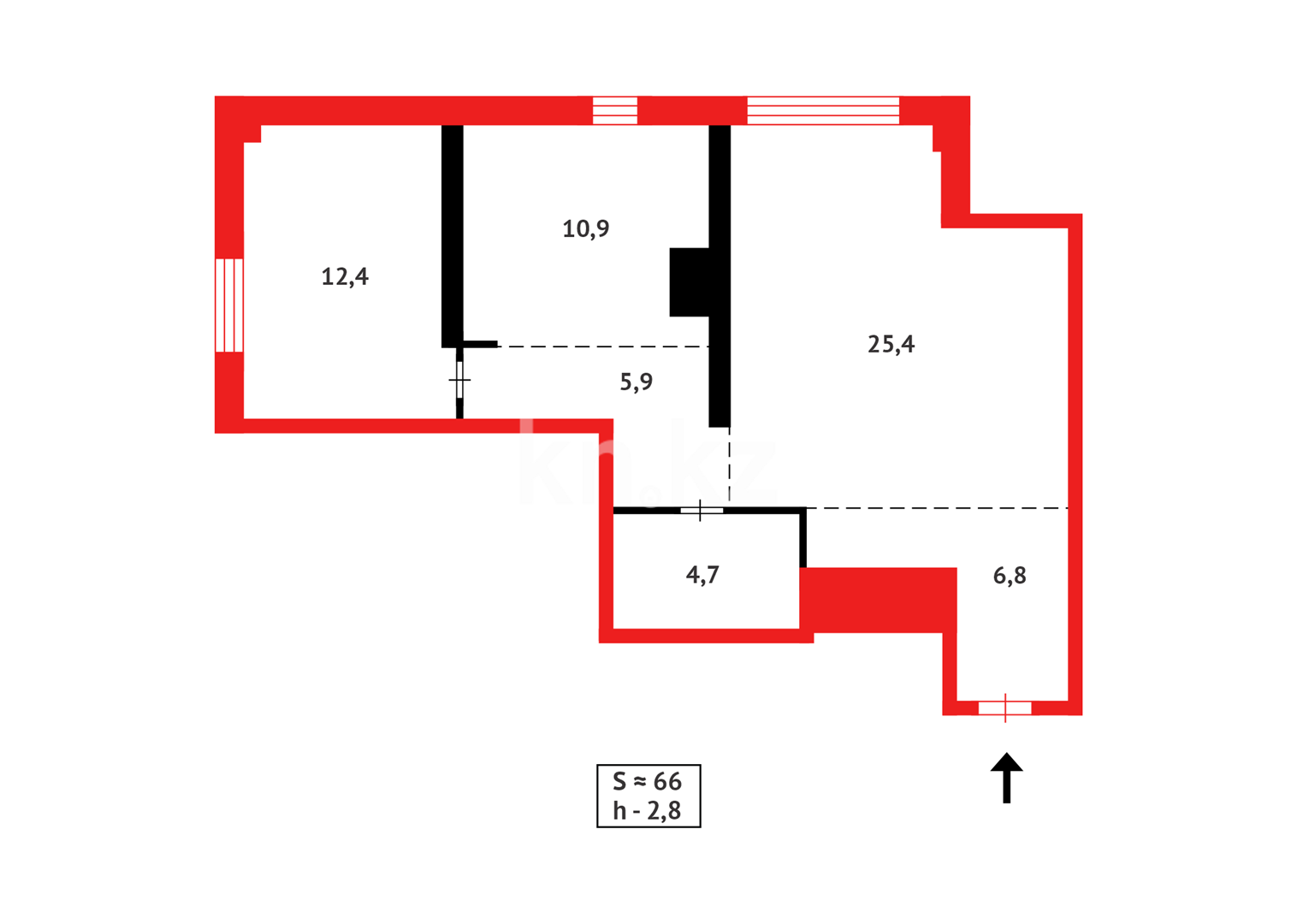 Продажа 2-комнатной квартиры, 66.1 м², пр. Сарыарка в Астане - фото 8