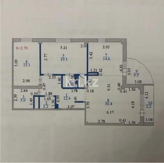 Продажа 3-комнатной квартиры, 110 м², ул. Шевченко, дом  8 в Астане