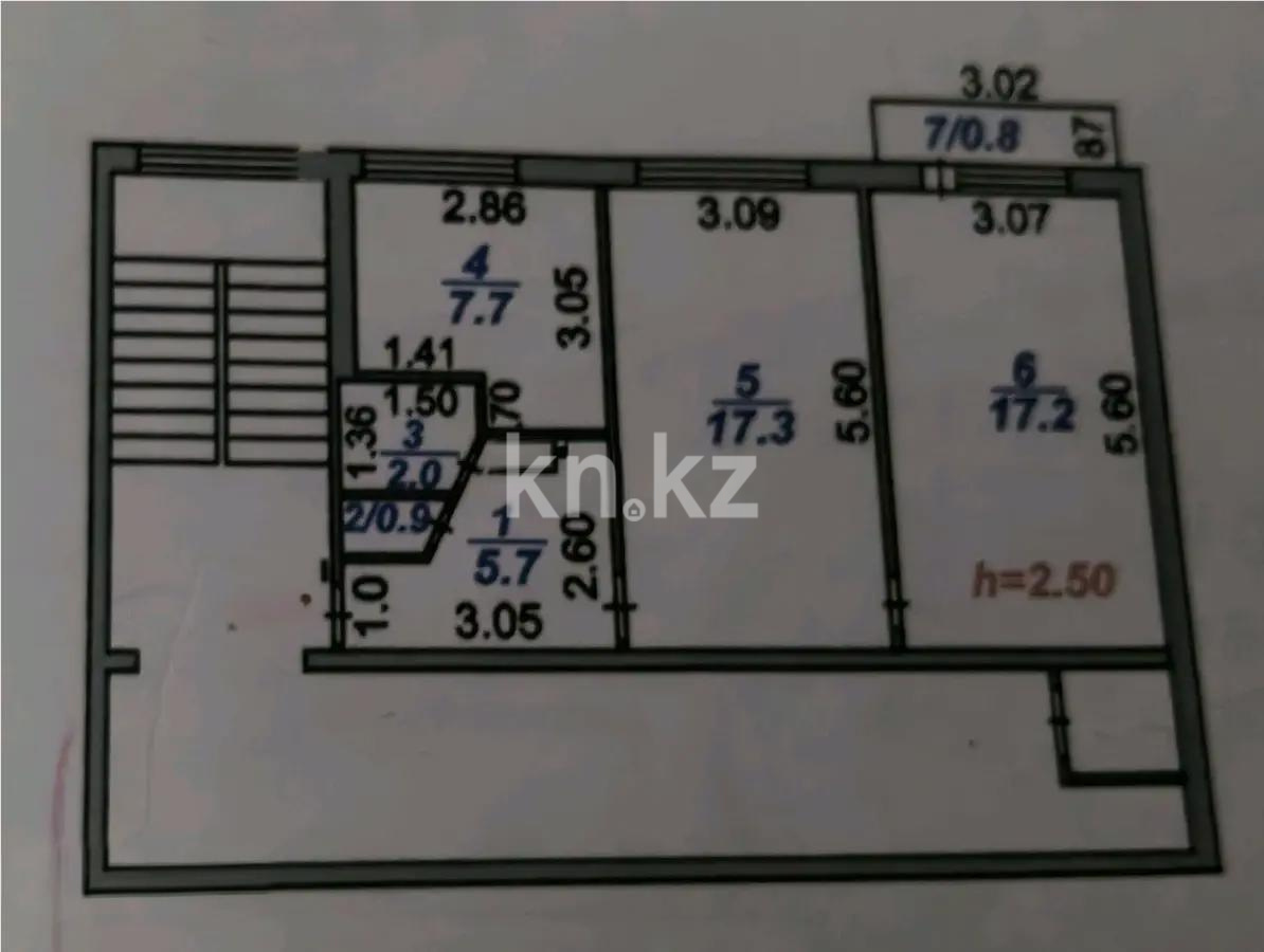 Продажа 2-комнатной квартиры, 51 м², ул. Сатыбалдина, дом  4 - Продажа  двухкомнатных квартир в Караганде с фото фото 7 из 7