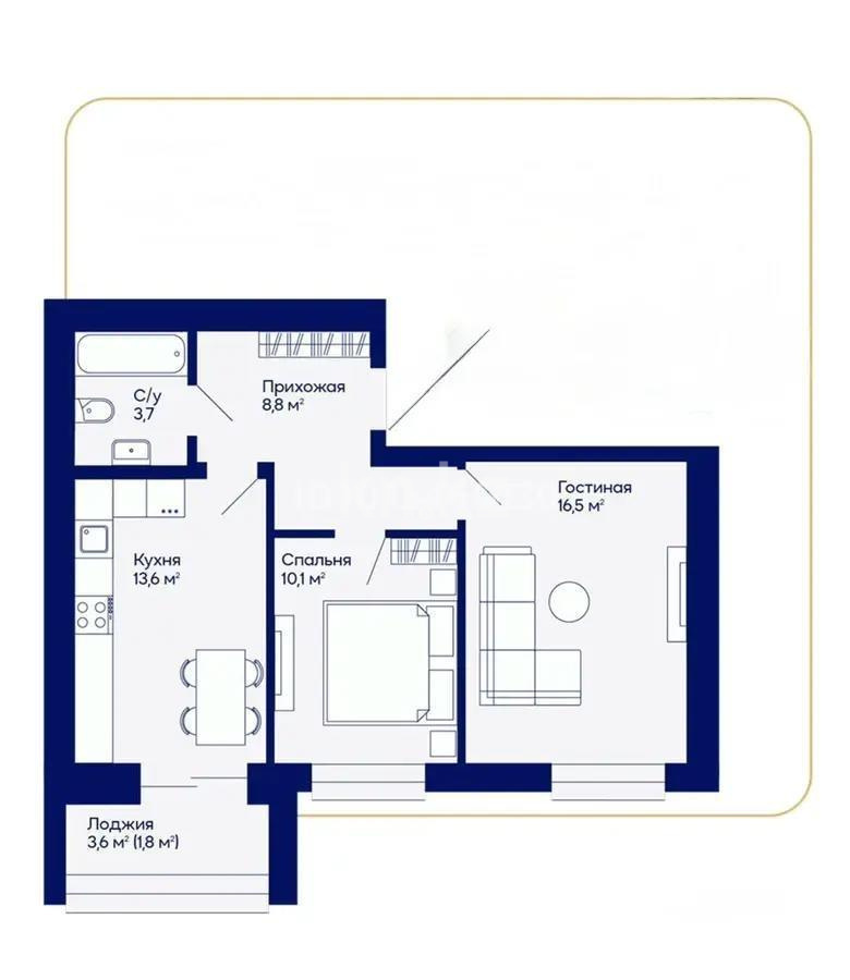 Продажа 2-комнатной квартиры, 55 м² - Продажа квартир в Караганде - страница 3 фото 2 из 2