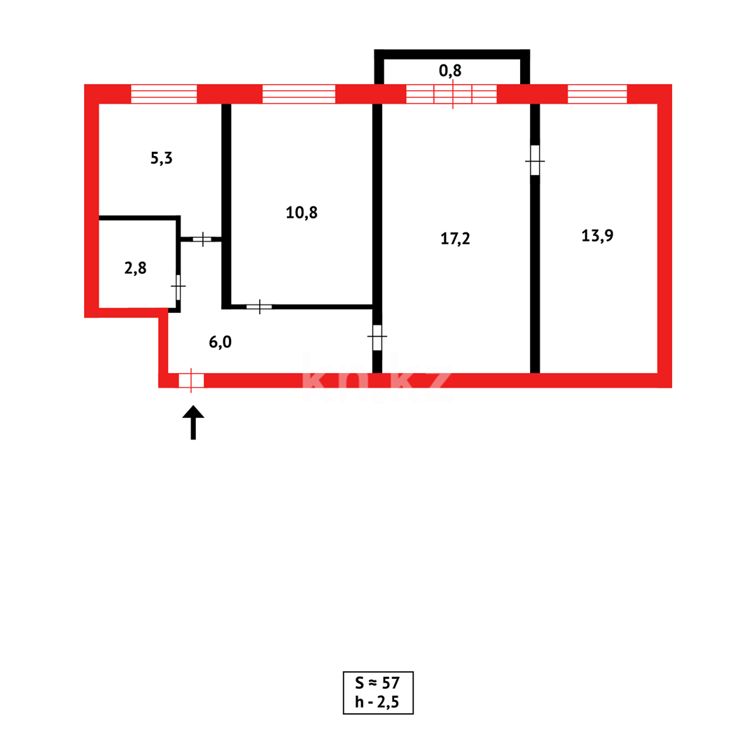 Продажа 3-комнатной квартиры, 58 м² - Продажа домов, коттеджей в Абае фото 5 из 5