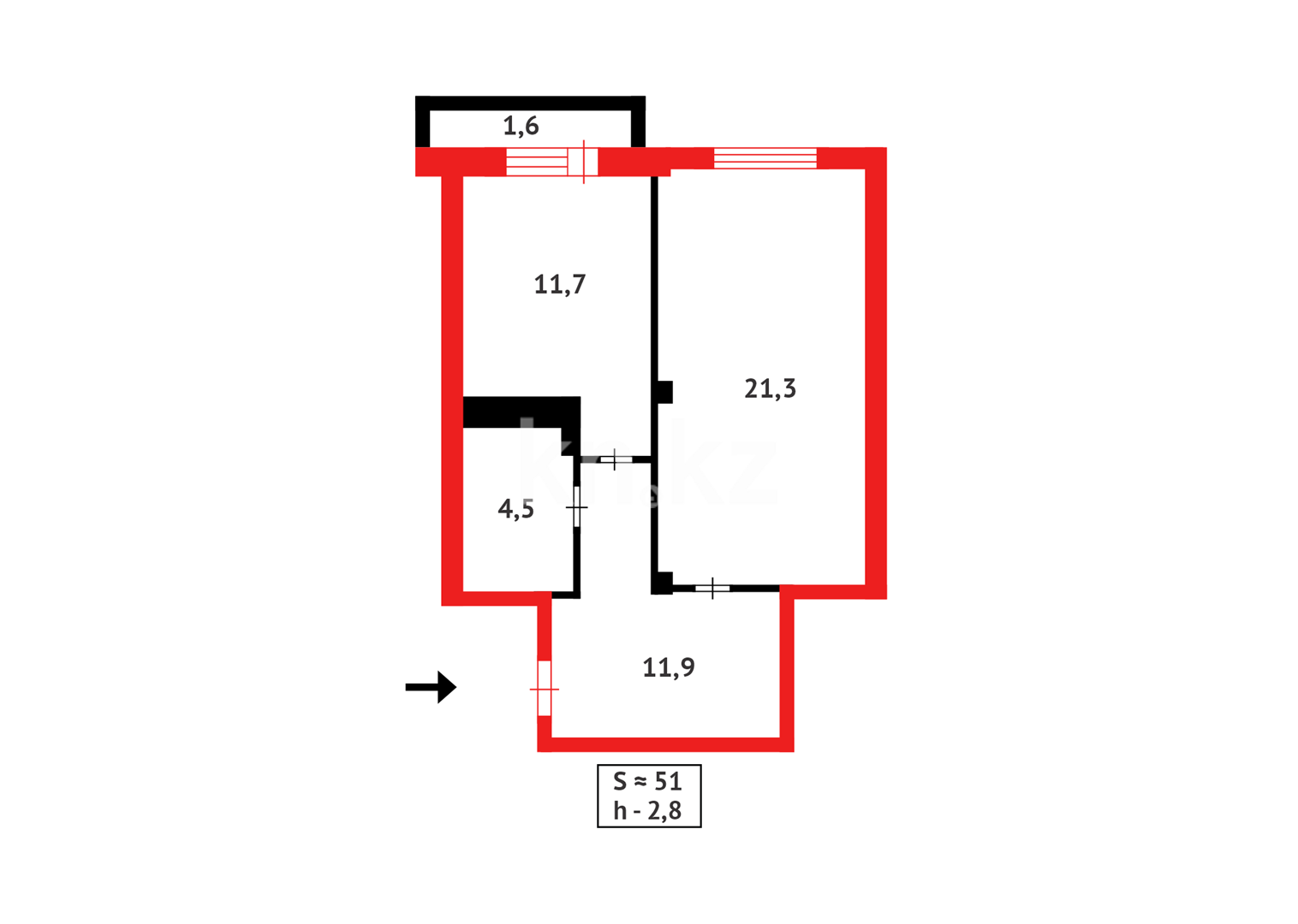 Продажа 1-комнатной квартиры, 51 м² - Продажа квартир в Астане - страница 114 фото 10 из 10