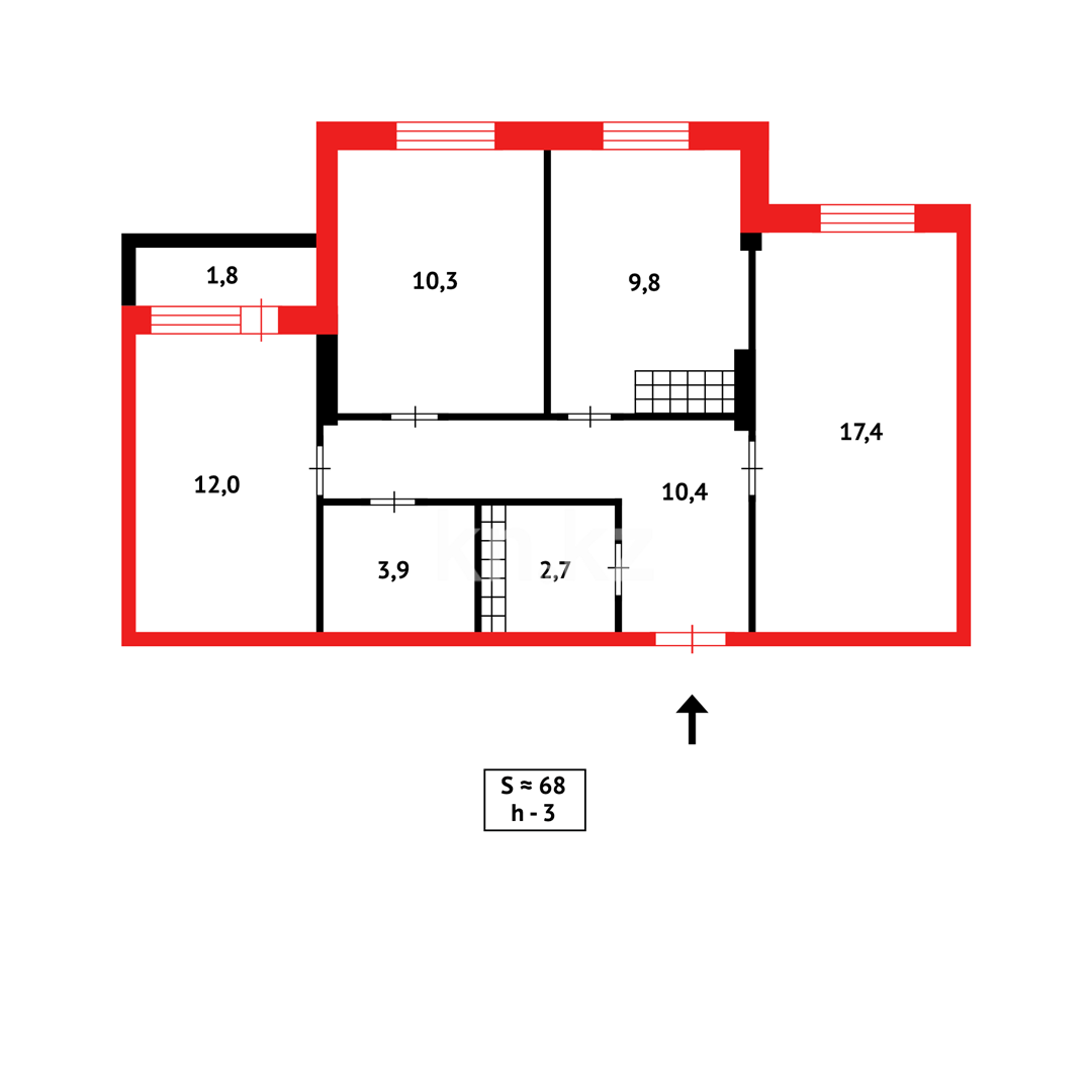 Продажа 3-комнатной квартиры, 68 м², ул. Дюсембекова - Продажа и аренда недвижимости в Караганде фото 52 из 52