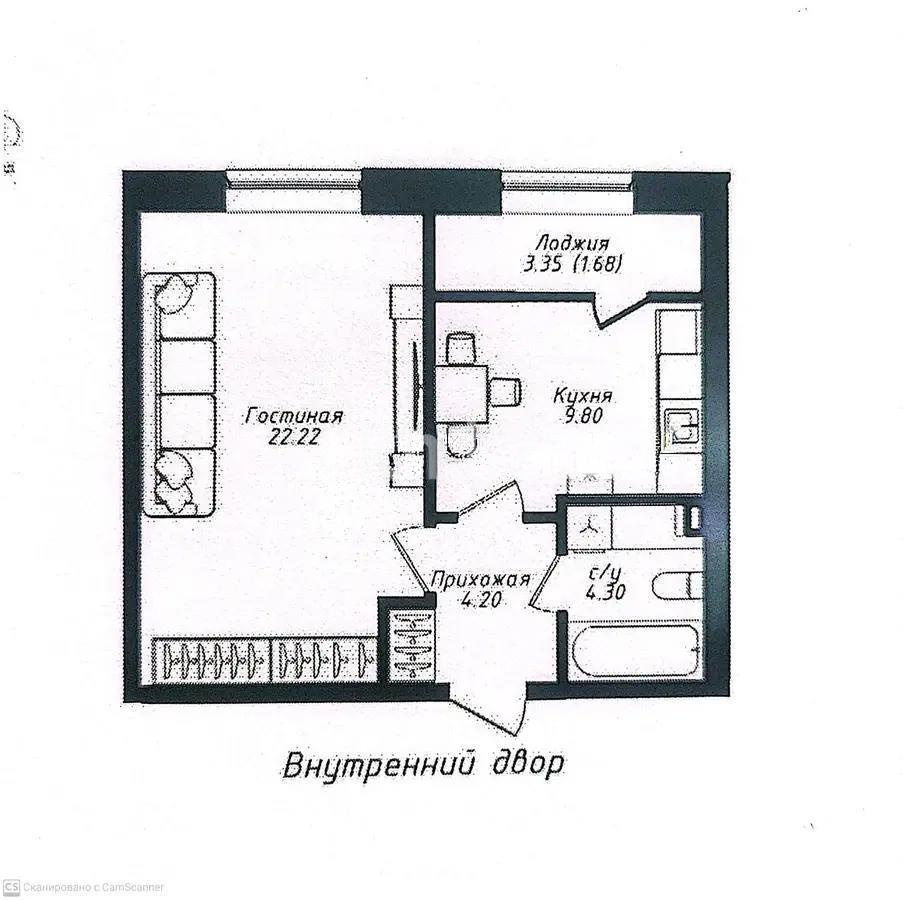 Продажа 1-комнатной квартиры, 42.2 м² - Продажа  однокомнатных квартир в новостройках Астаны фото 1 из 1