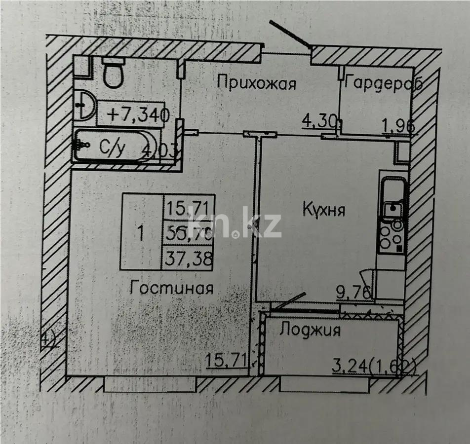 Продажа 1-комнатной квартиры, 38 м² - Продажа квартир от собственников в Астане фото 1 из 1