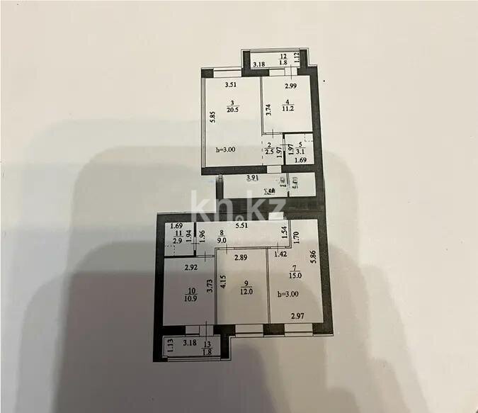 Продажа 4-комнатной квартиры, 108 м² в Астане