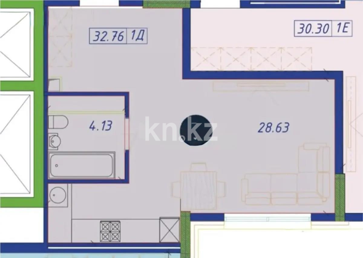 Продажа 1-комнатной квартиры, 32.76 м² - Продажа однокомнатных квартир в Астане фото 3 из 3